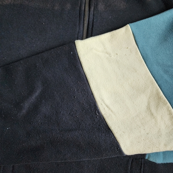 American Eagle Outfitters Womens Colorblock Zip-Up Sweater Black, Blue, Cream XS - Picture 7 of 8
